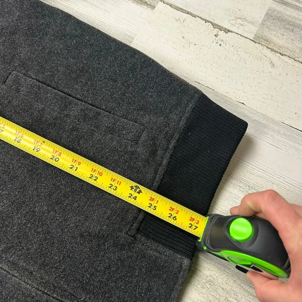 Banana Republic Wool Cashmere Jacket Mens M Charcoal Gray Full Zip Bomber Coat